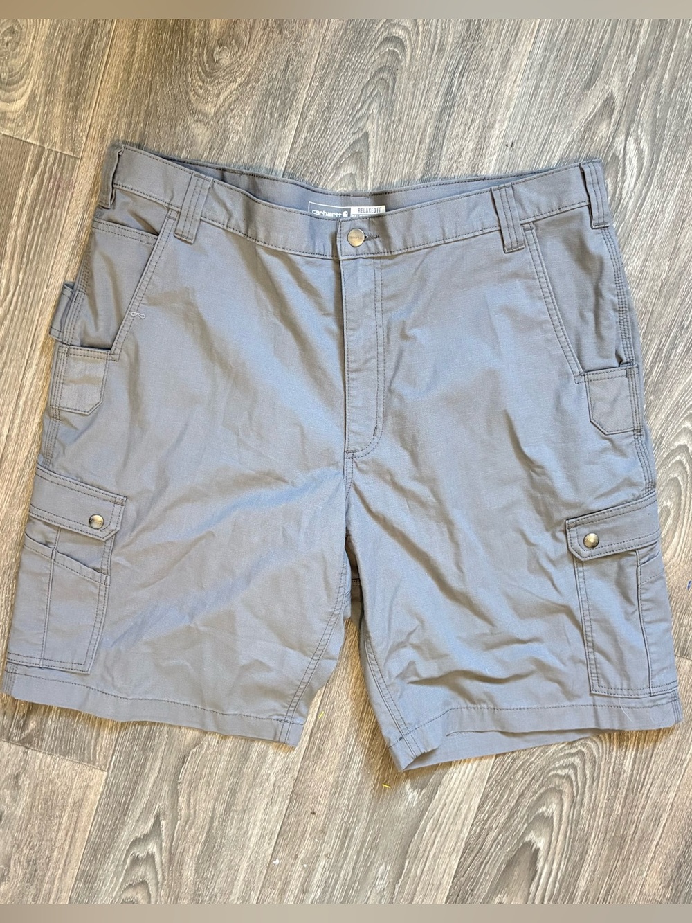 Carhartt Cargo Shorts Rugged Flex Mens 42 Gray Relaxed Fit Ripstop Work